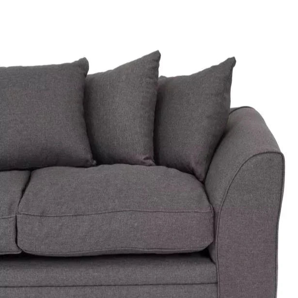 Dorota II Fabric 3 Seater Sofa - Dark Grey