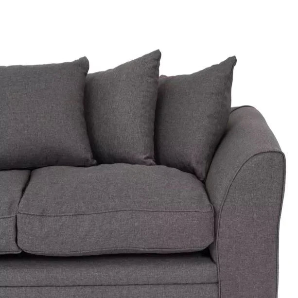 Dorota II Fabric 3 Seater Sofa - Dark Grey