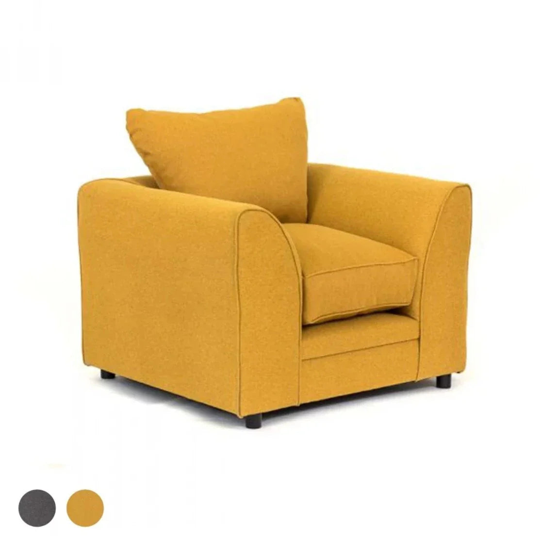 Dorota II Fabric Armchair - Mustard