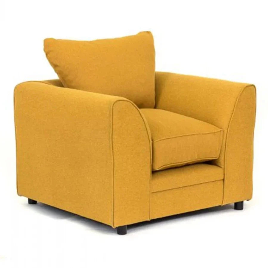 Dorota II Fabric Armchair - Mustard