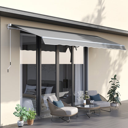 Outsunny Garden Patio Manual Awning Canopy Sun Shade Shelter Retractable 4 Size 5 Colour