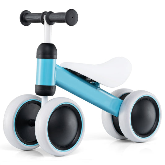 No Pedal Baby 4 Wheels Balance Bike with Non-slip Handlerbar-Blue