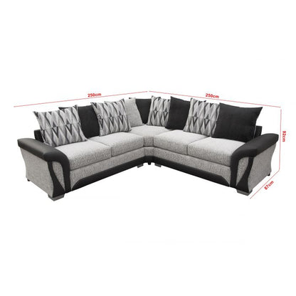 Sofa narożna Ferol Fabric Larger - czarno-szara