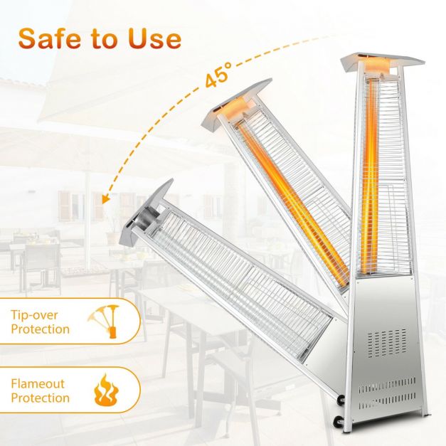 42,000 BTU Outdoor Patio Gas Heater with Wheels and Regulator