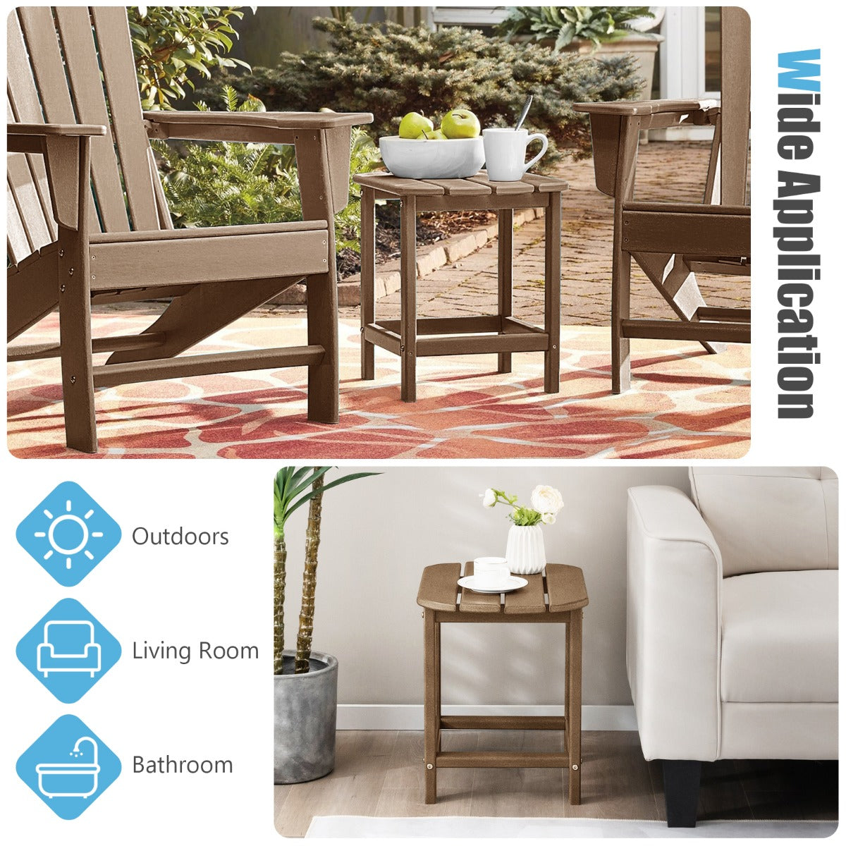 Weather-Resistant HDPE Adirondack Table Side Table-Coffee