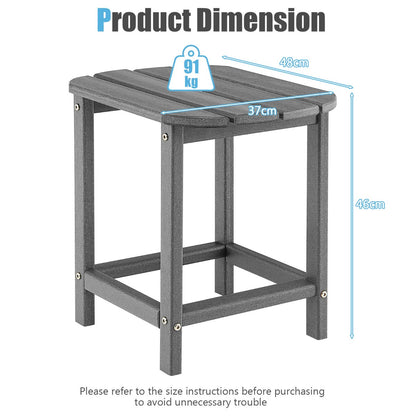 Weather-Resistant HDPE Adirondack Table Side Table-Grey