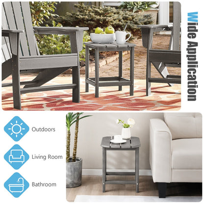 Weather-Resistant HDPE Adirondack Table Side Table-Grey