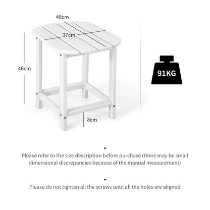 Weather-Resistant HDPE Adirondack Table Side Table-White