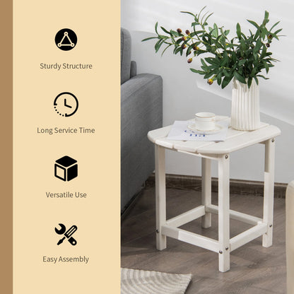 Weather-Resistant HDPE Adirondack Table Side Table-White