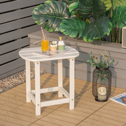 Weather-Resistant HDPE Adirondack Table Side Table-White