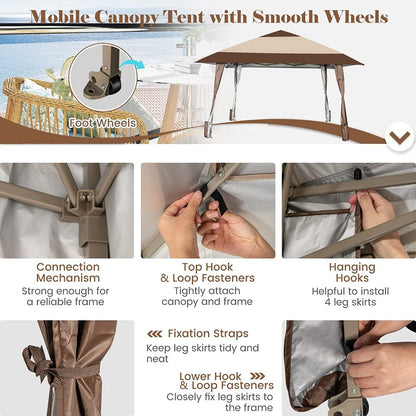 4 x 4 m Rolling Pop up Gazebo with Wheels