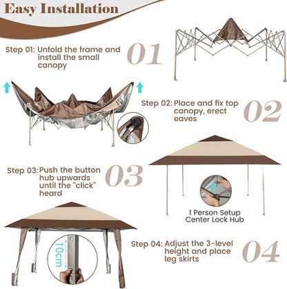 4 x 4 m Rolling Pop up Gazebo with Wheels
