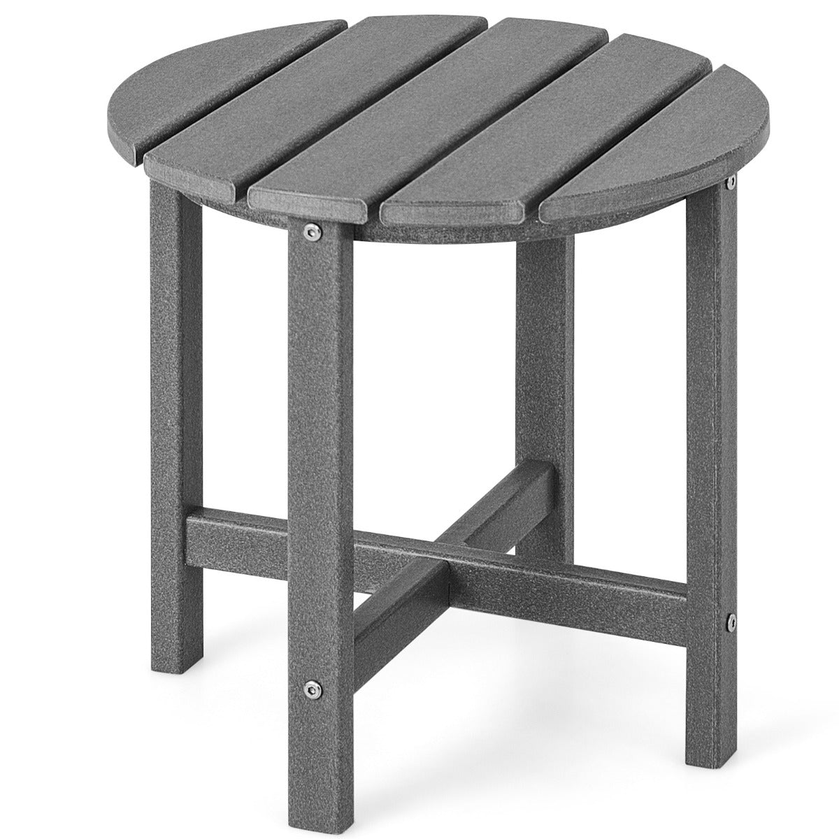 Side Table with Weather-Resistant Material for Patio/Porch/Garden-Grey