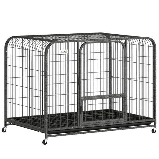 PawHut Heavy Duty Dog Crate,116 x 77 x 88 cm, Large Dog Cage for Small to Large Breeds