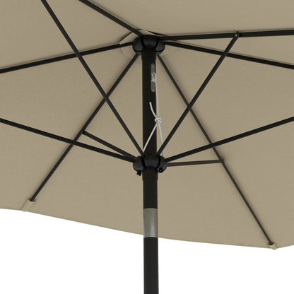 Outsunny 2 x 3(m) Garden Parasol Umbrella, Outdoor Market Umbrella Sun Shade with Crank & Push Button Tilt, 6 Ribs, Aluminium Pole, Cream White