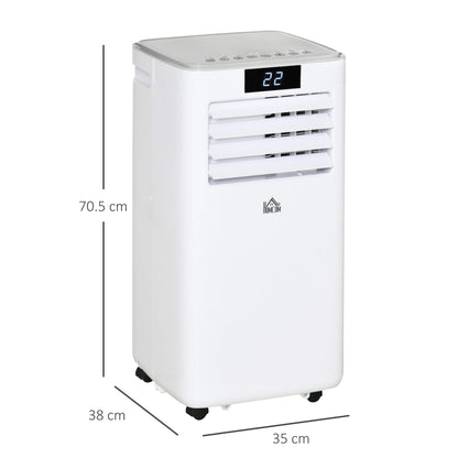 HOMCOM 4-In-1 7000 BTU Mobile Air Conditioner for Room up to 15m², Portable AC Unit for Cooling Dehumidifying Ventilating Fan, with Remote, 24H Timer, Window Kit, R290, A Energy Efficiency