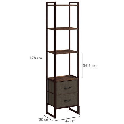 Półka ekspozycyjna HOMCOM Industrial Four-Tier z dolnymi szufladami