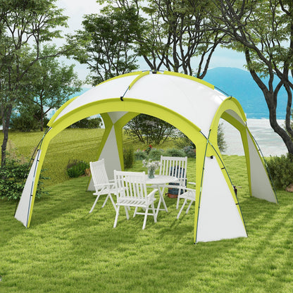 Outsunny 3.5 x 3.5M Camping Gazebo, Outdoor Event Shelter Dome Tent Garden Sun Shelter Patio Spire Arc Pavilion Camp Sun Shade, Green