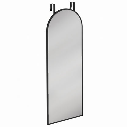 HOMCOM 40 x 110 cm Full Length Hanging Mirror, Arched Mirror with Adjustable Hooks, Over-the-Door or Wall-Mounted, Black