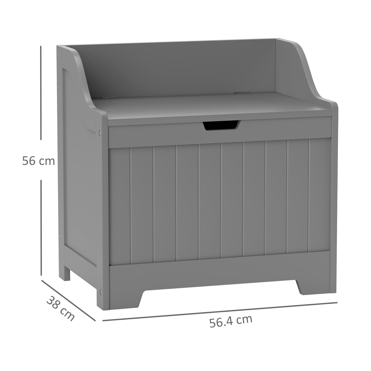 HOMCOM 61L Home Storage Chest - Grey