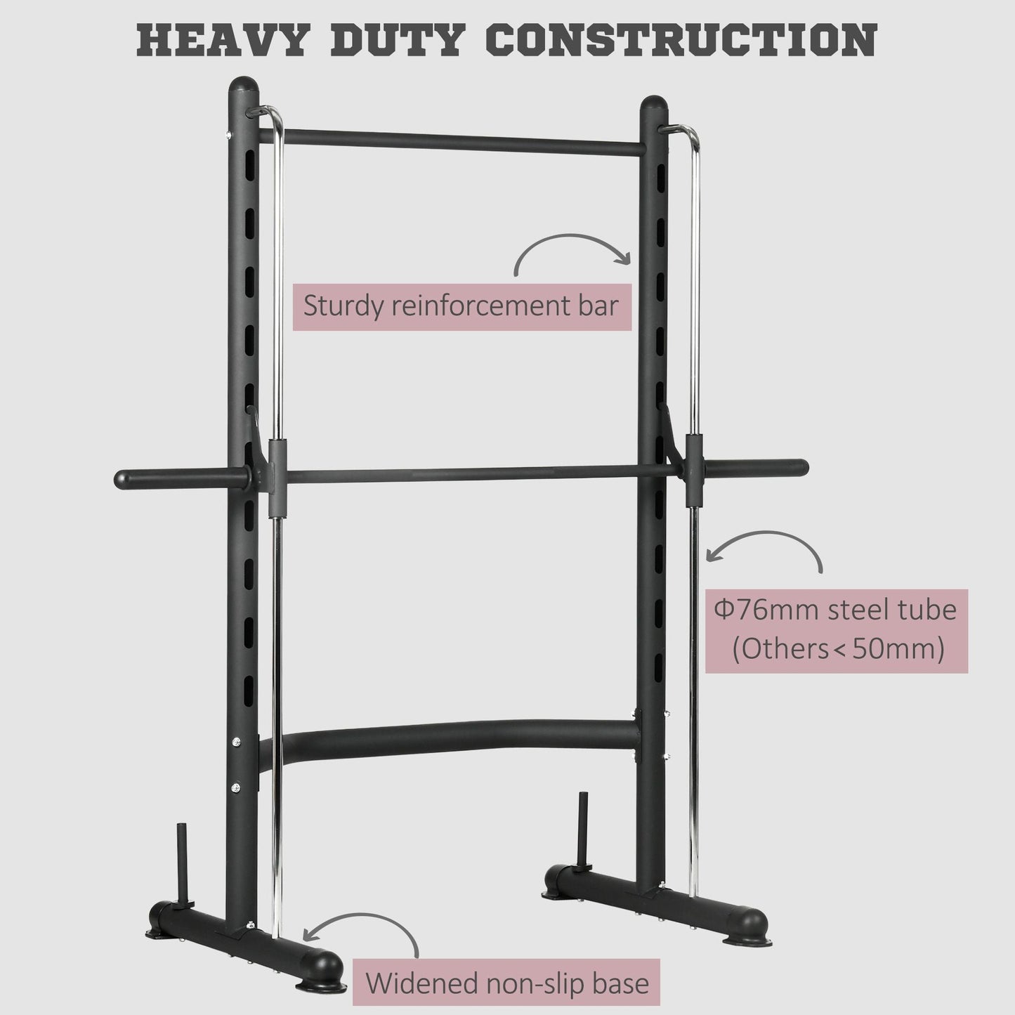 Squat Rack with Pull-Up Bar, Adjustable Weight Rack, Multi-Functional Weight Lifting Barbell Stand for Home Gym Strength Training