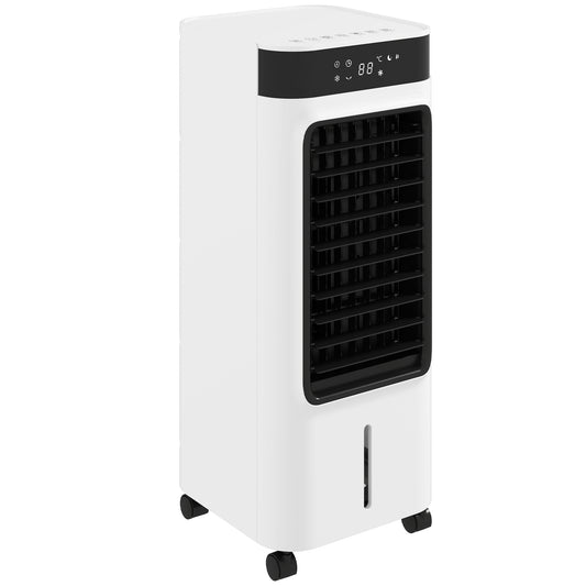 HOMCOM Portable Air Cooler, 3-In-1 Evaporative Air Cooler with 7 Litre Water Tank, 48Â° Oscillation, White