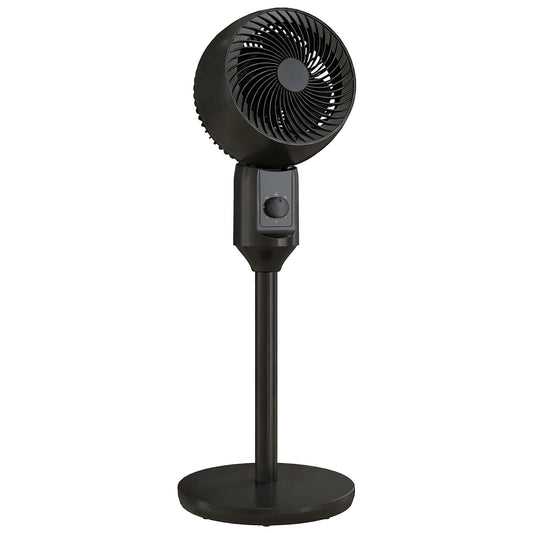 HOMCOM Air Circulator Fan Pedestal Cooling Fan with 3 Speed and Carry Handle, 9 Inch, Black