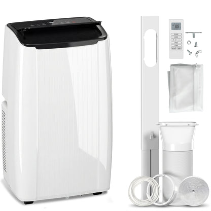 HOMCOM 14000 BTU 5-in-1 Portable Air Conditioner with Cool, Heat, Dehumidifier, Fan, Sleep, WiFi Voice Control, White