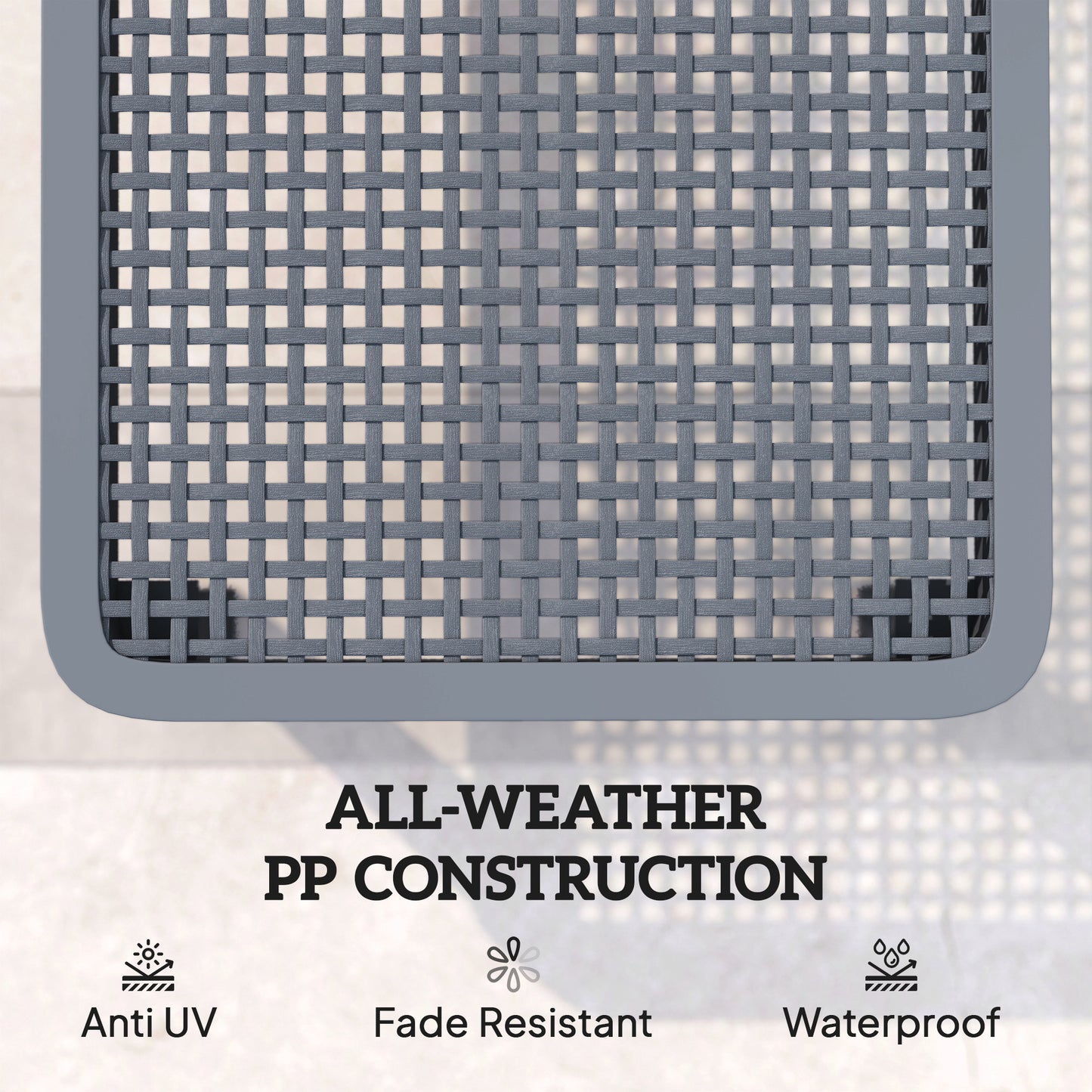 Outsunny Plastic Sun Lounger, 4-Position Adjustable Reclining Garden Lounger Sunbed for Patio, Beach, Terrace, Dark Grey