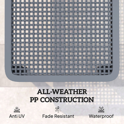 Outsunny Plastic Sun Lounger, 4-Position Adjustable Reclining Garden Lounger Sunbed for Patio, Beach, Terrace, Dark Grey