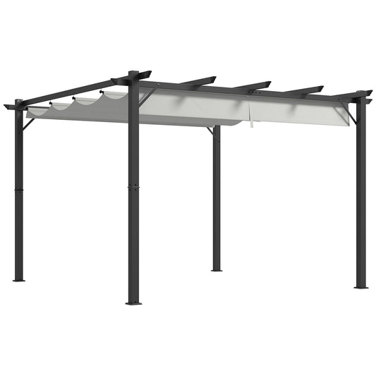 Outsunny 3 x 3(m) aluminiowa pergola markiza altana zewnętrzna osłona przeciwsłoneczna namiot imprezowy grill, jasnoszary