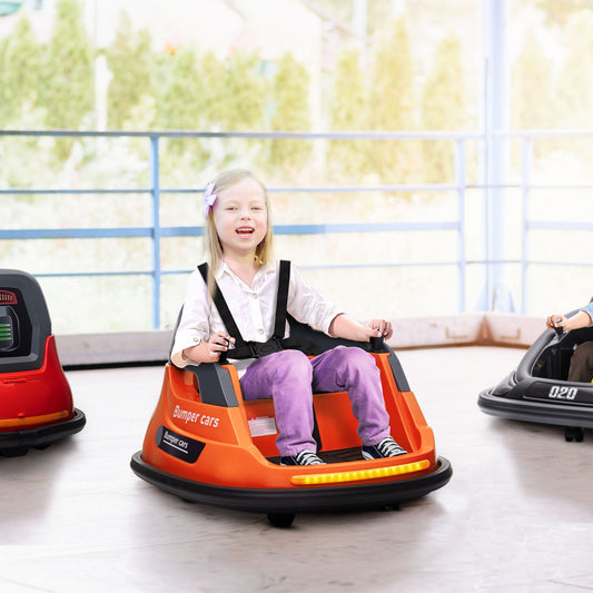 HOMCOM Bumper Car, 360¡ Rotation Spin 12V Kids Electric Car with Lights, Music, for Ages 1.5-5 Years - Orange