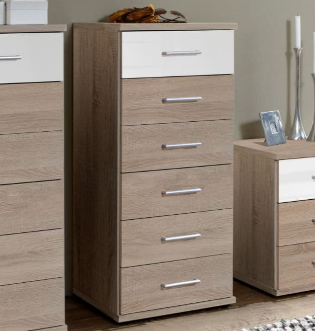 Oak Finish Chest of Drawers LAOS Tallboy