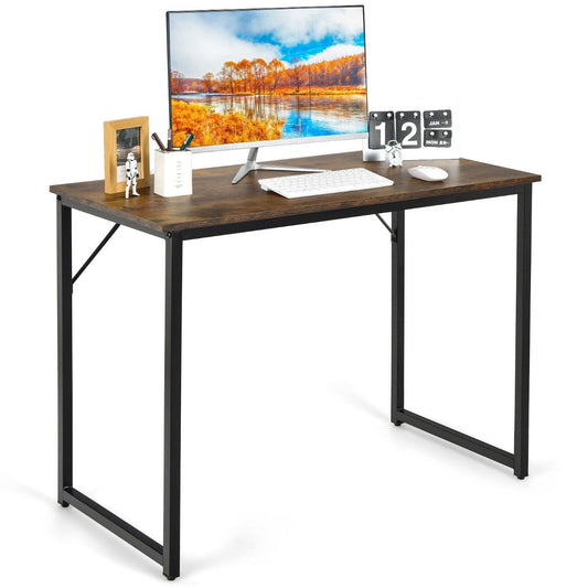 100x50x75cm Wooden Computer Desk for Home Office Bedroom-Rustic Brown