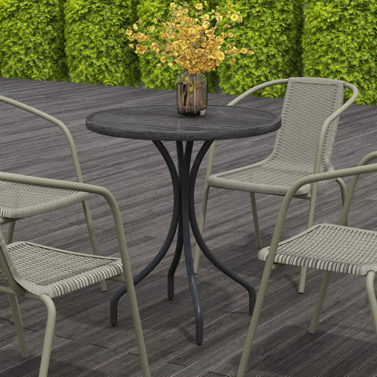 Outsunny â66cm Galvanised Steel Garden Table - Grey