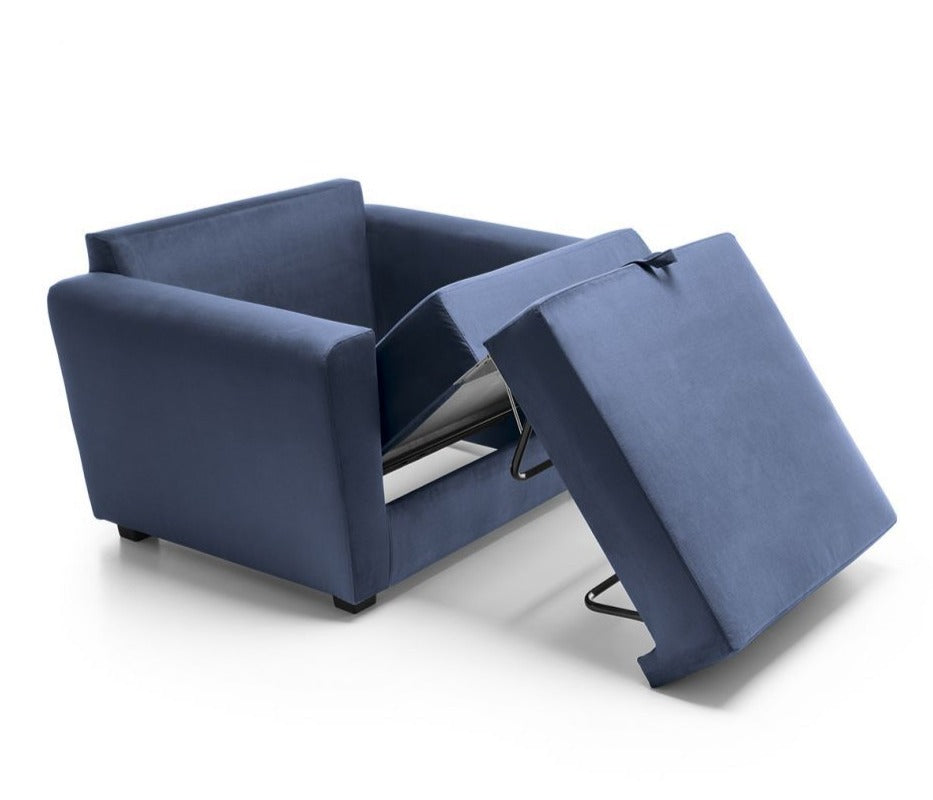 Bristol Velvet Single Sofa bed - Dark Blue