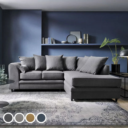 Dorota II Fabric Corner Sofa - Dark Grey