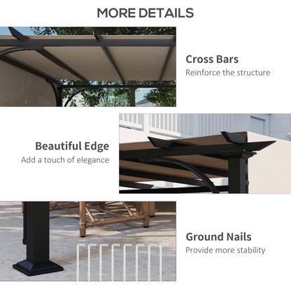 Outsunny 3 x 3(m) Pergola zewnętrzna, ogrodowa pergola z regulowanym zadaszeniem, beżowa