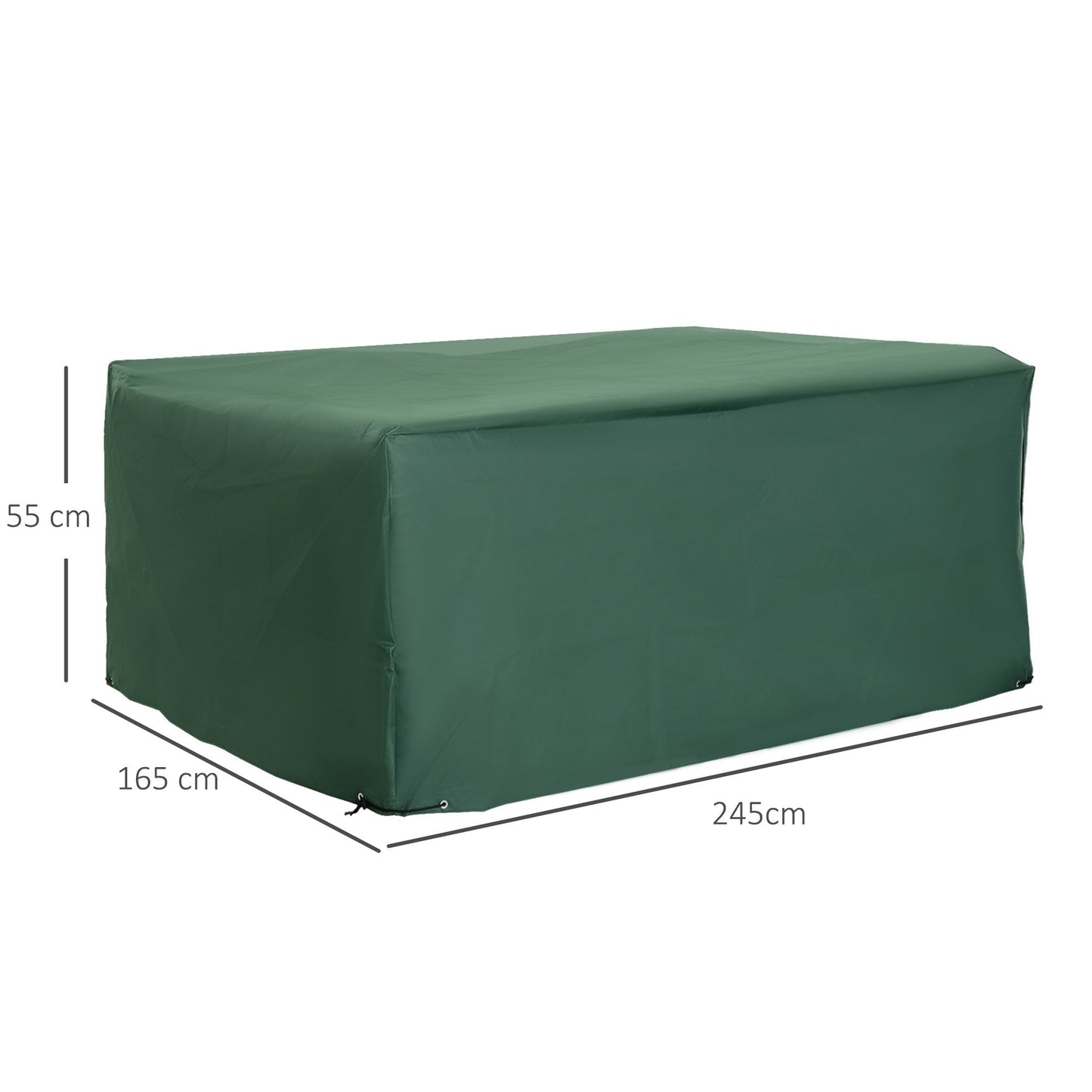 Outsunny 600D Oxford Patio Set Cover Outdoor Garden Rattan Furniture Protection Cover Protector Waterproof Anti-UV, Green, 245 x 165 x 55cm