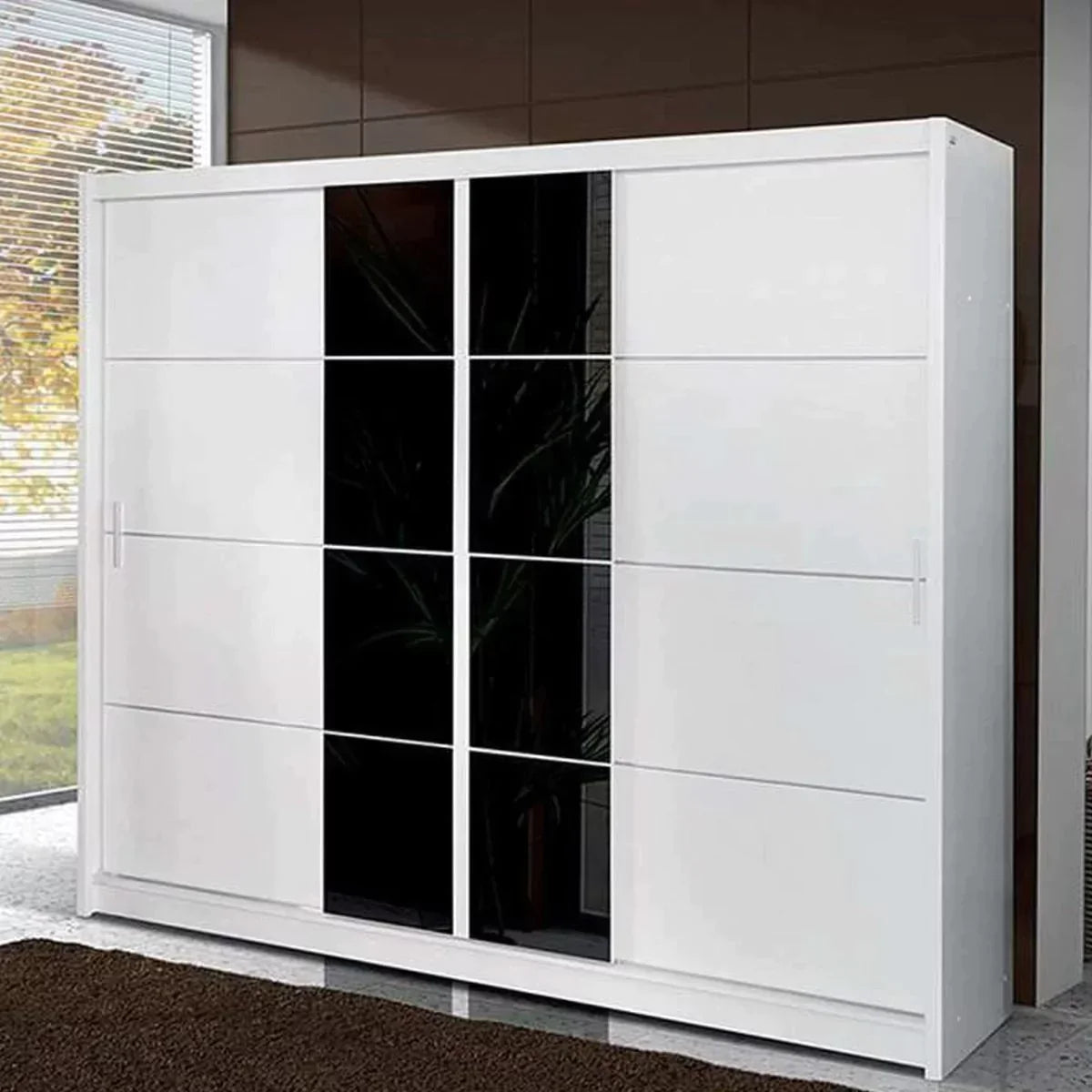 Charnwood Sliding Door Wardrobe White with Glass - 250cm