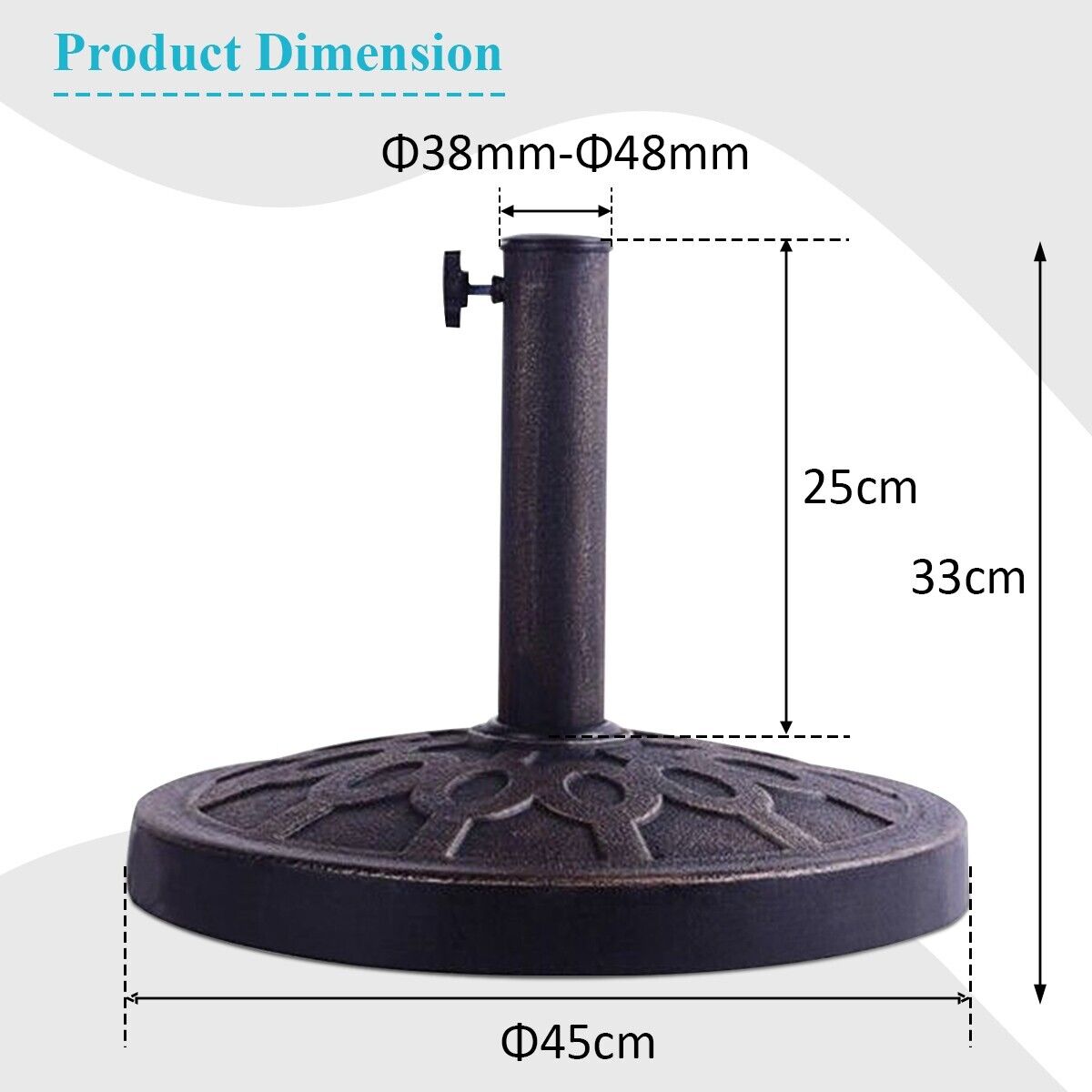 Resin Patio Umbrella Base for 38-48 mm Umbrella Pole