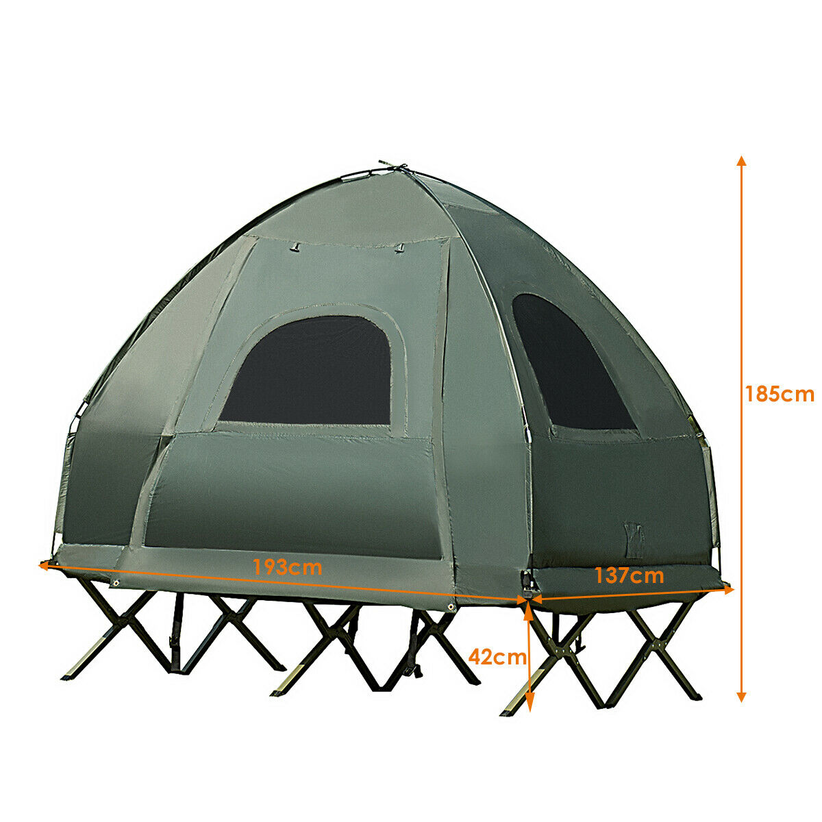 1/2 Person Foldable Camping Tent with Air Mattress Sleeping Bag-2 Person