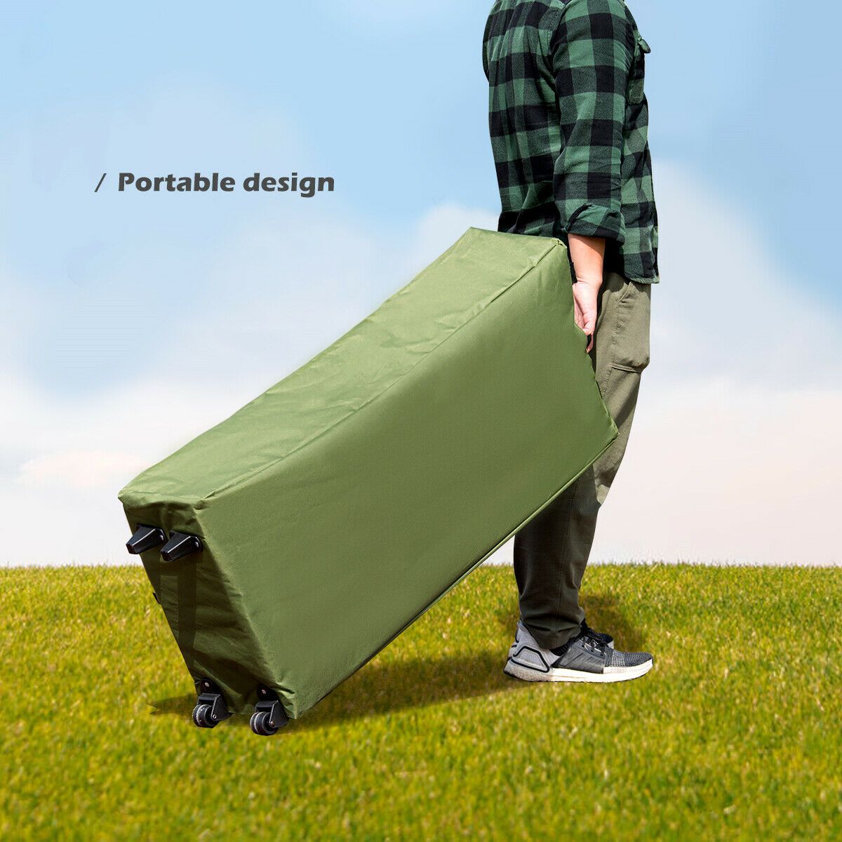 1/2 Person Foldable Camping Tent with Air Mattress Sleeping Bag-1 Person