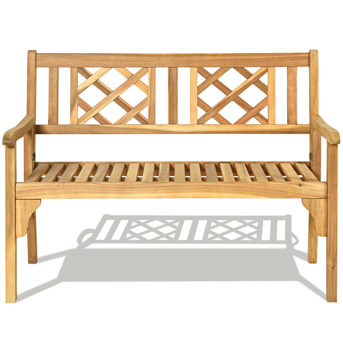 Foldable Acacia Wooden Bench Chair with Solid Hard Wood Structure