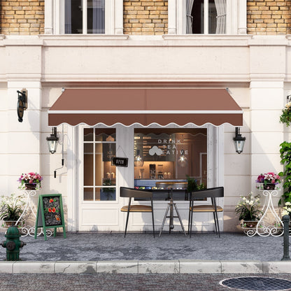 8 x 6.6 Feet Patio Retractable Awning withManual Crank Handle-Coffee
