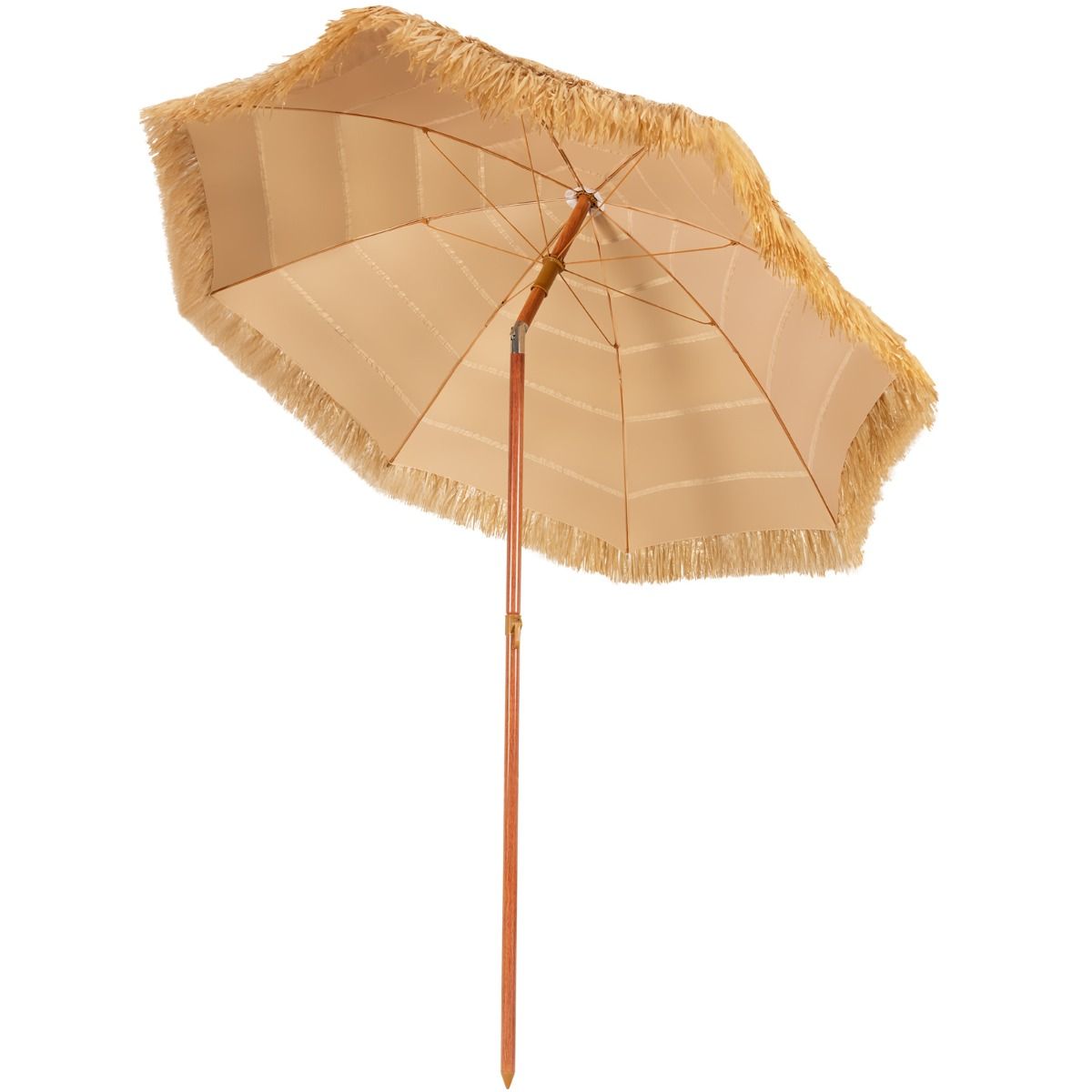 1.8m Portable Thatched Tiki Beach Umbrella with Adjustable Tilt