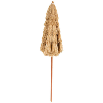 1.8m Portable Thatched Tiki Beach Umbrella with Adjustable Tilt