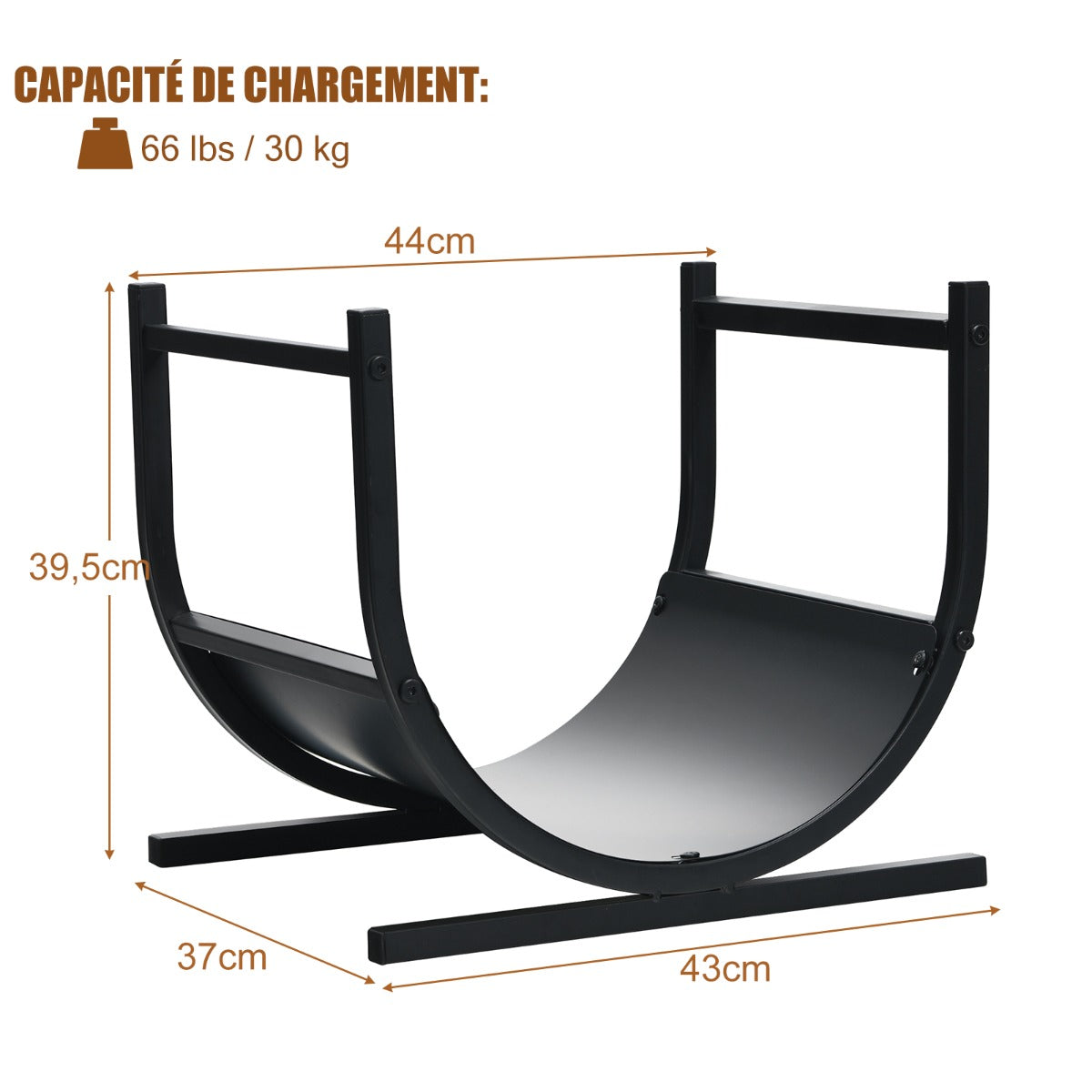17 Inch U-Shaped Firewood Rack Steel
