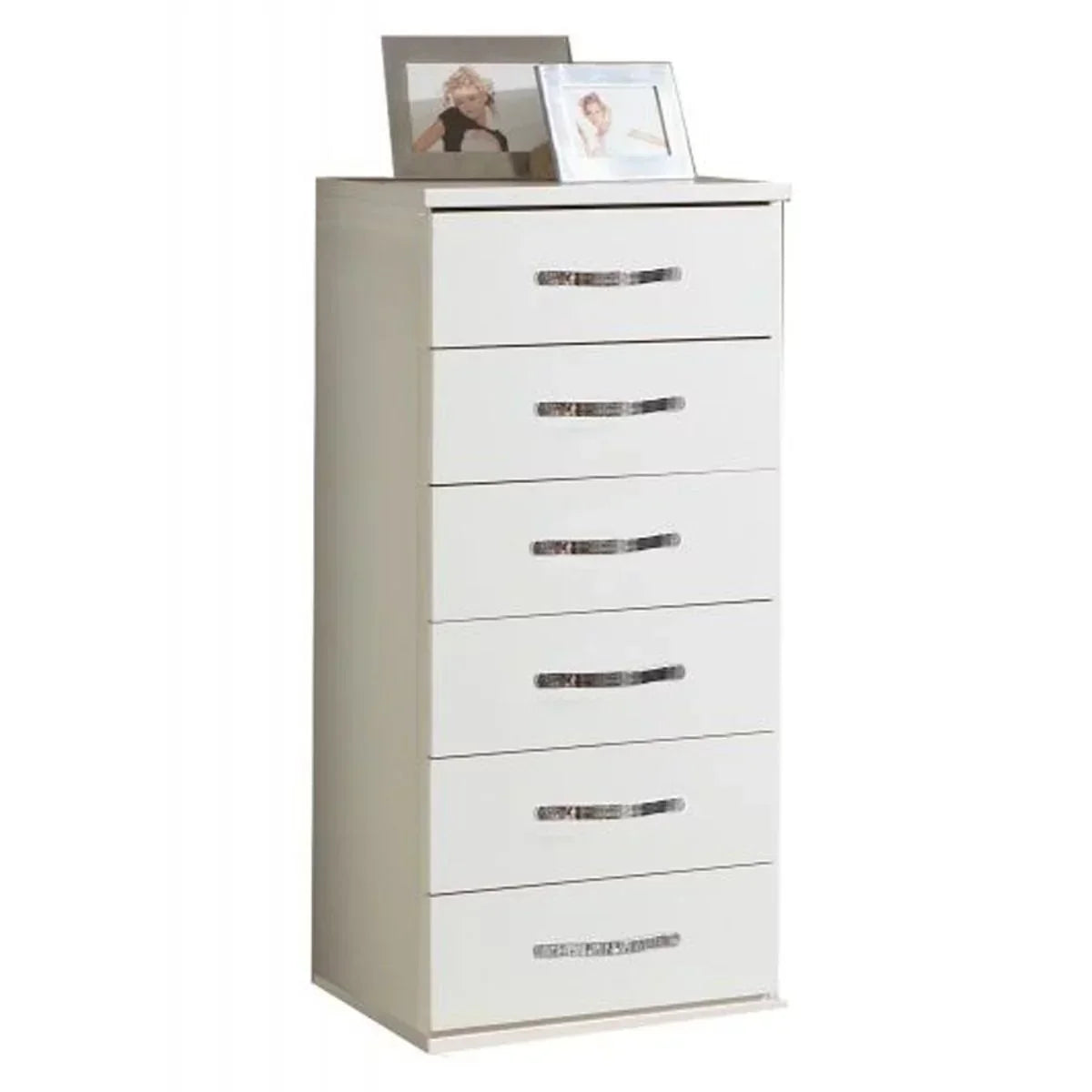 White Chest of Drawers  BUCKINGHAM Tallboy Medium Chest, 6 Drawers