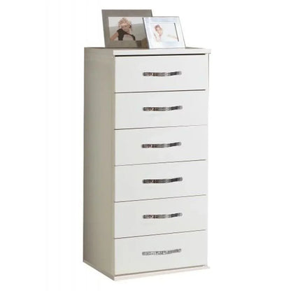 White Chest of Drawers  BUCKINGHAM Tallboy Medium Chest, 6 Drawers
